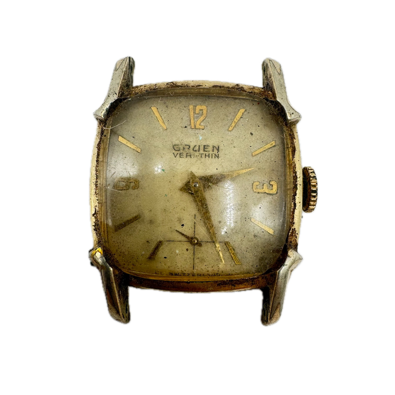 Vintage Gruen Veri-thin Men’s Mechanical Wristwatch 415 Swiss 10k RGP & Chrome