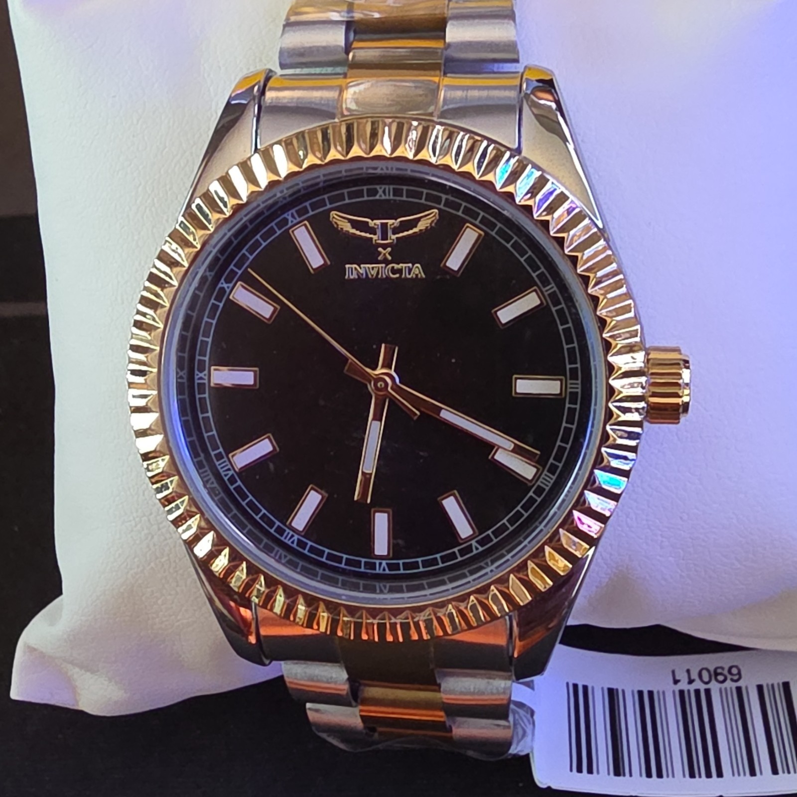 Invicta Specialty Men’s Two-Tone Stainless Steel Bracelet/Black W Gold Bezel
