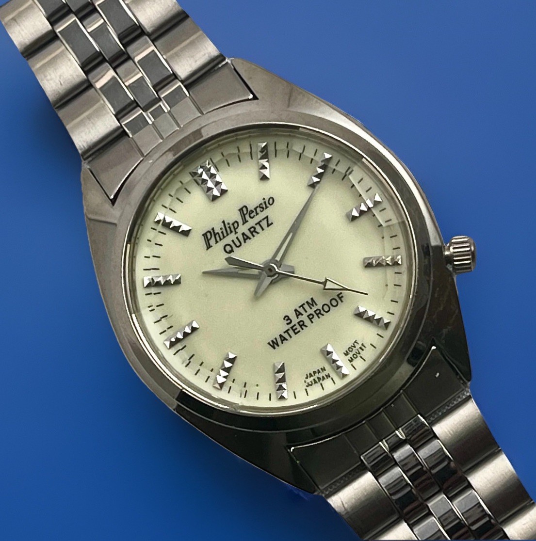 PHILIP PERSIO B3AAB0034 GLOWS IN THE DARK DIAL SCREW BACK CASE 30M UNISEX WATCH