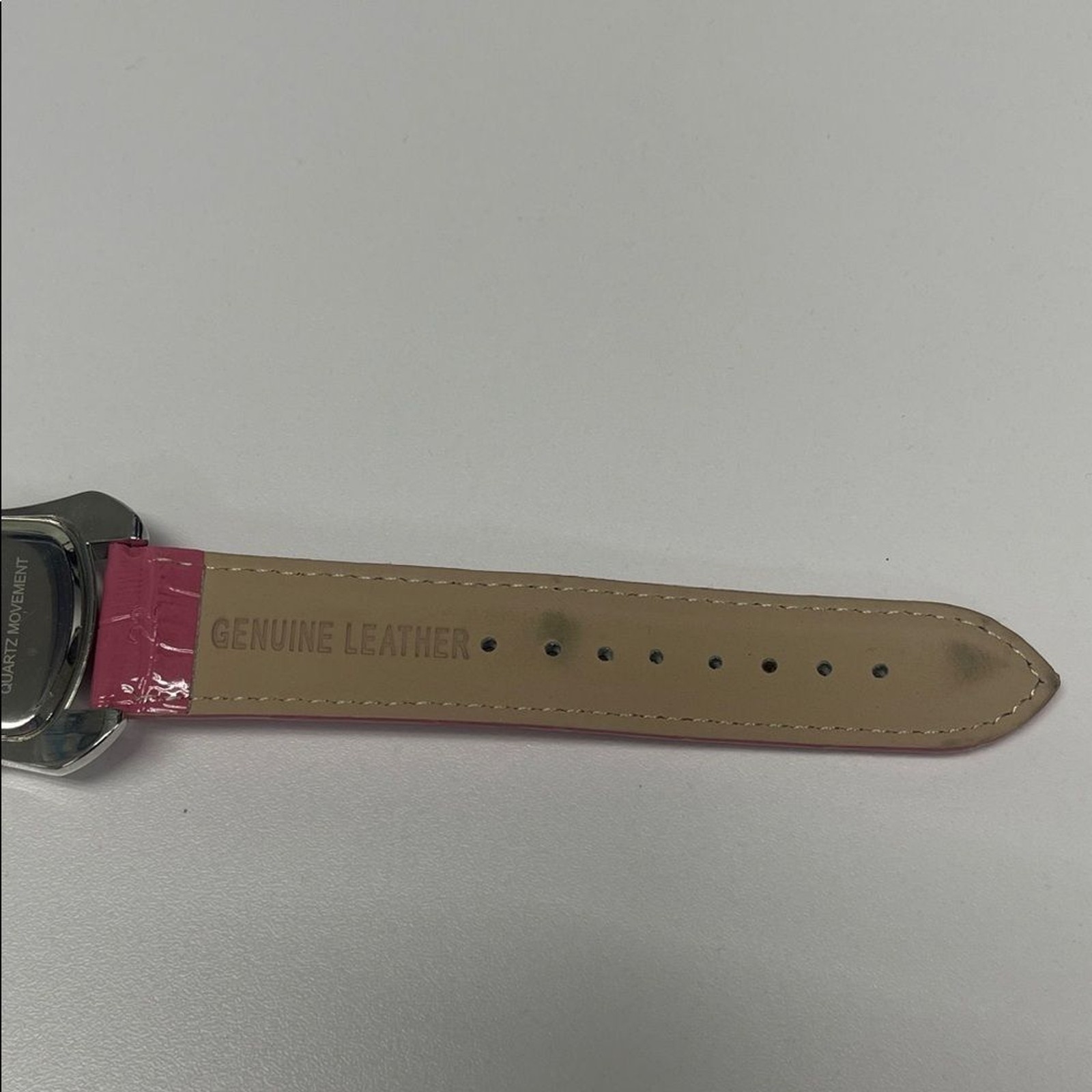 Burgi BTV011 Rhinestone SS Watch Pink Crocodile-Embossed Leather Strap