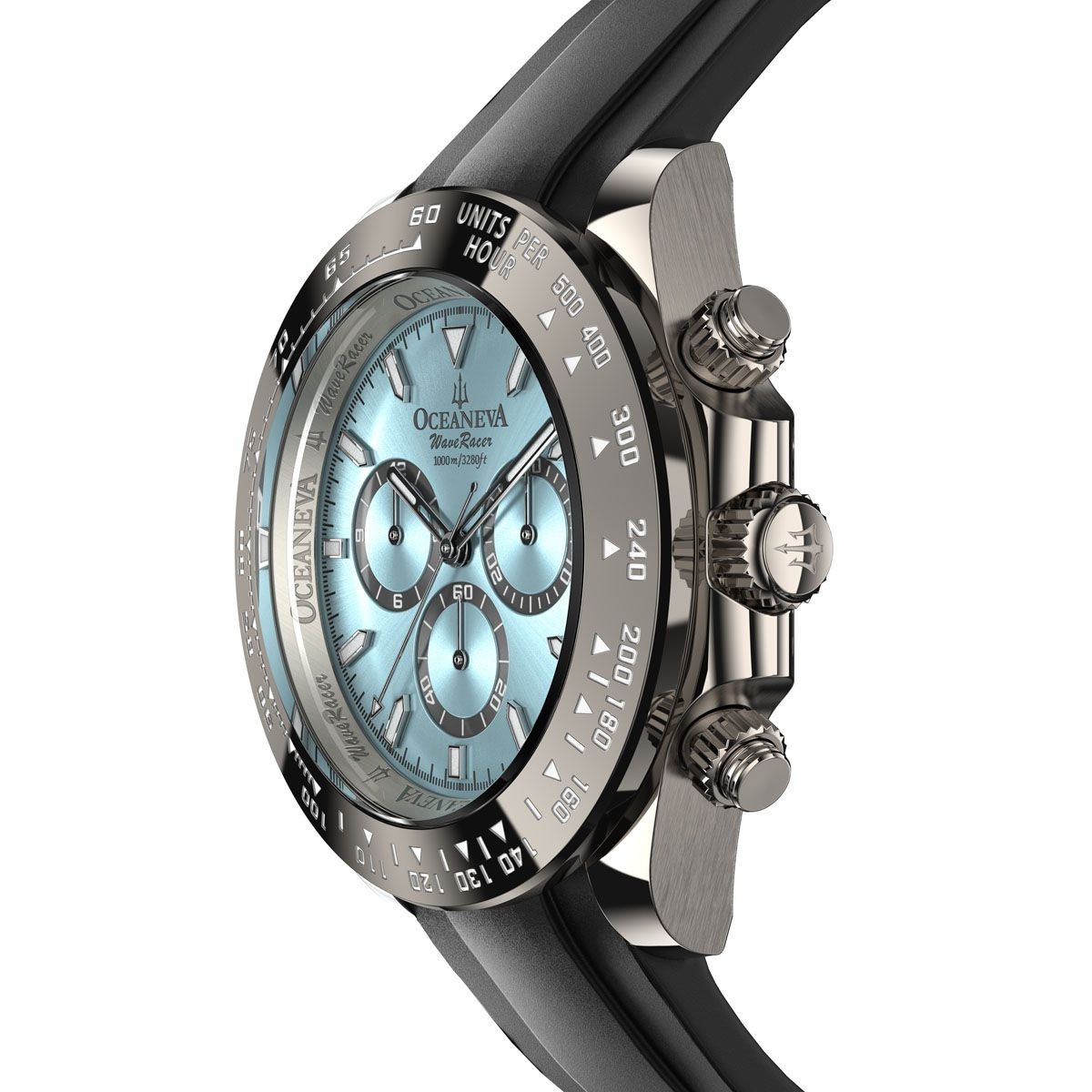 Oceaneva WaveRacer 1000M Black Mint – Grade 5 Titanium Automatic Chronograph