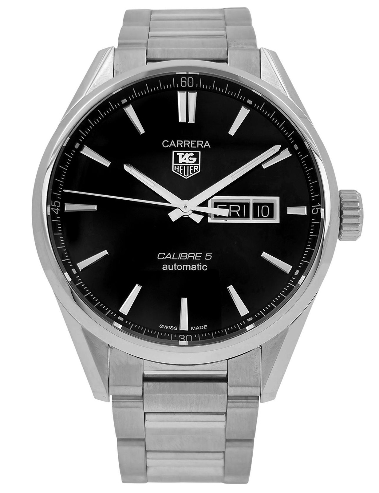 Tag Heuer Carrera WAR201A Calibre 5 Day Date Stainless Steel 43MM Men Automatic