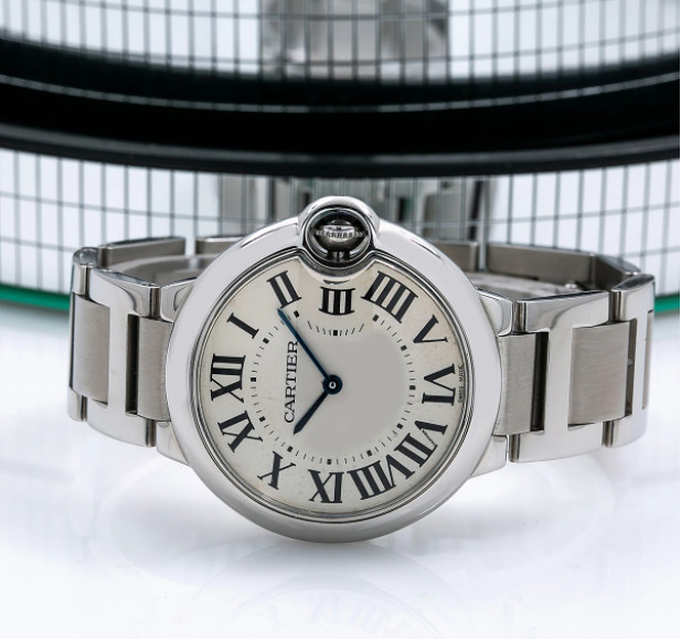 Cartier Ballon Bleu 36mm W69011Z4 Silver Dial Stainless Steel Watch