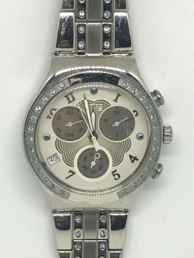 2007 Swatch Watch Pastel Wings YCS497G Irony Chrono Armbanduhr montre à bracelet