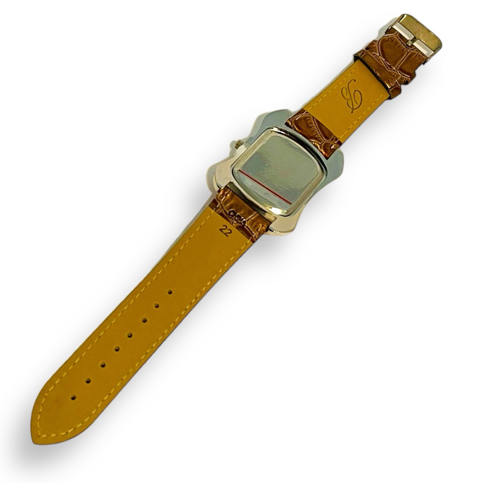 Women’s BURGI Watch Rhinestone Croc Emboss Leather Quartz Wrist Watch