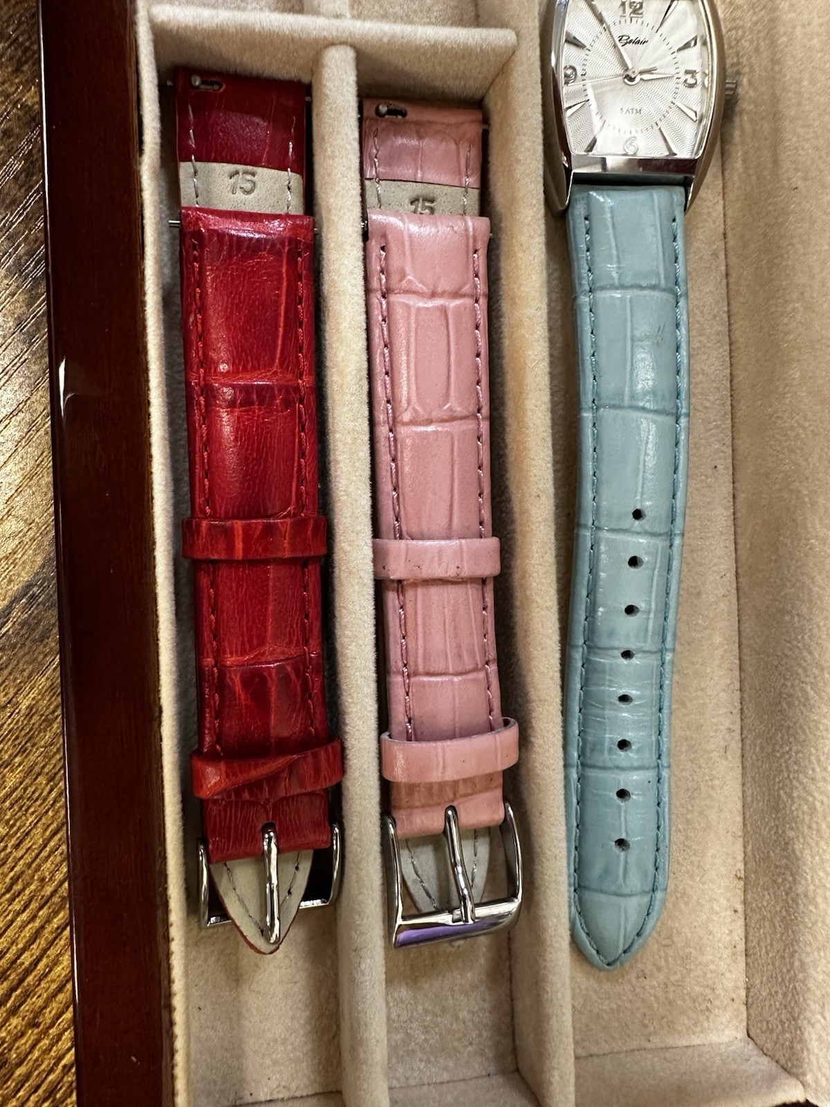 new Belair Cambridge 1063 Watch Interchangeable Leather Strap Box Swiss Quartz