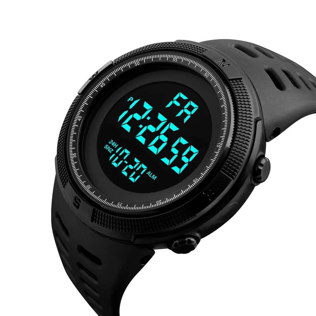 Men Military Digital LED Watch Teens Sports Gym Fitness Luminous Multi Function