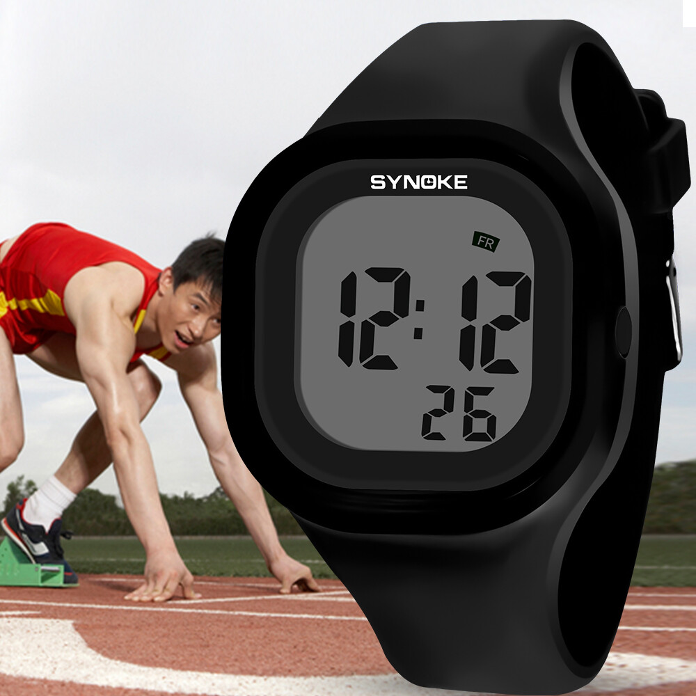 Teen Men Women LED Sports Electronic Date Alarm Rubber Waterproof Digital Watch