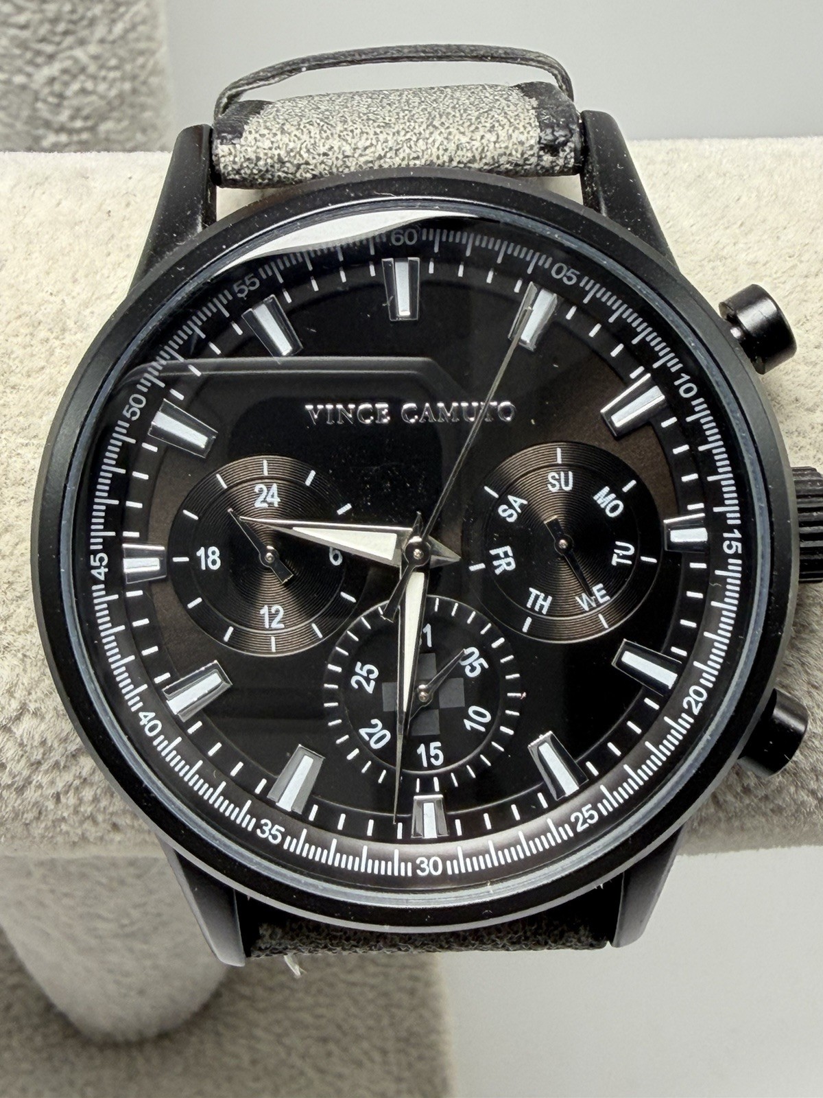 Vince Camuto VC/1106TI Mens Watch New Battery 43MM 8″ Leather Band