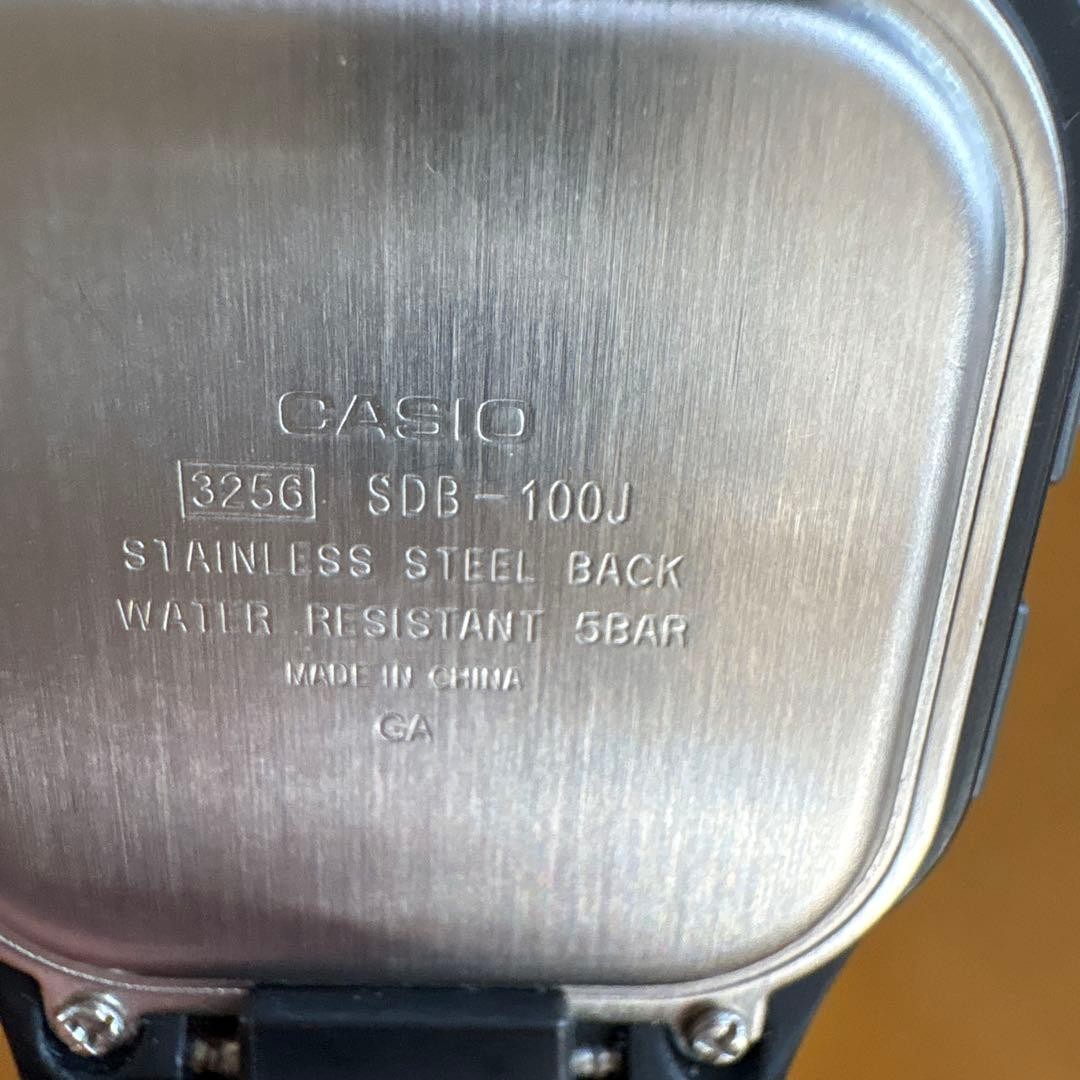 Casio SDB-100J Watch, Black x Pink