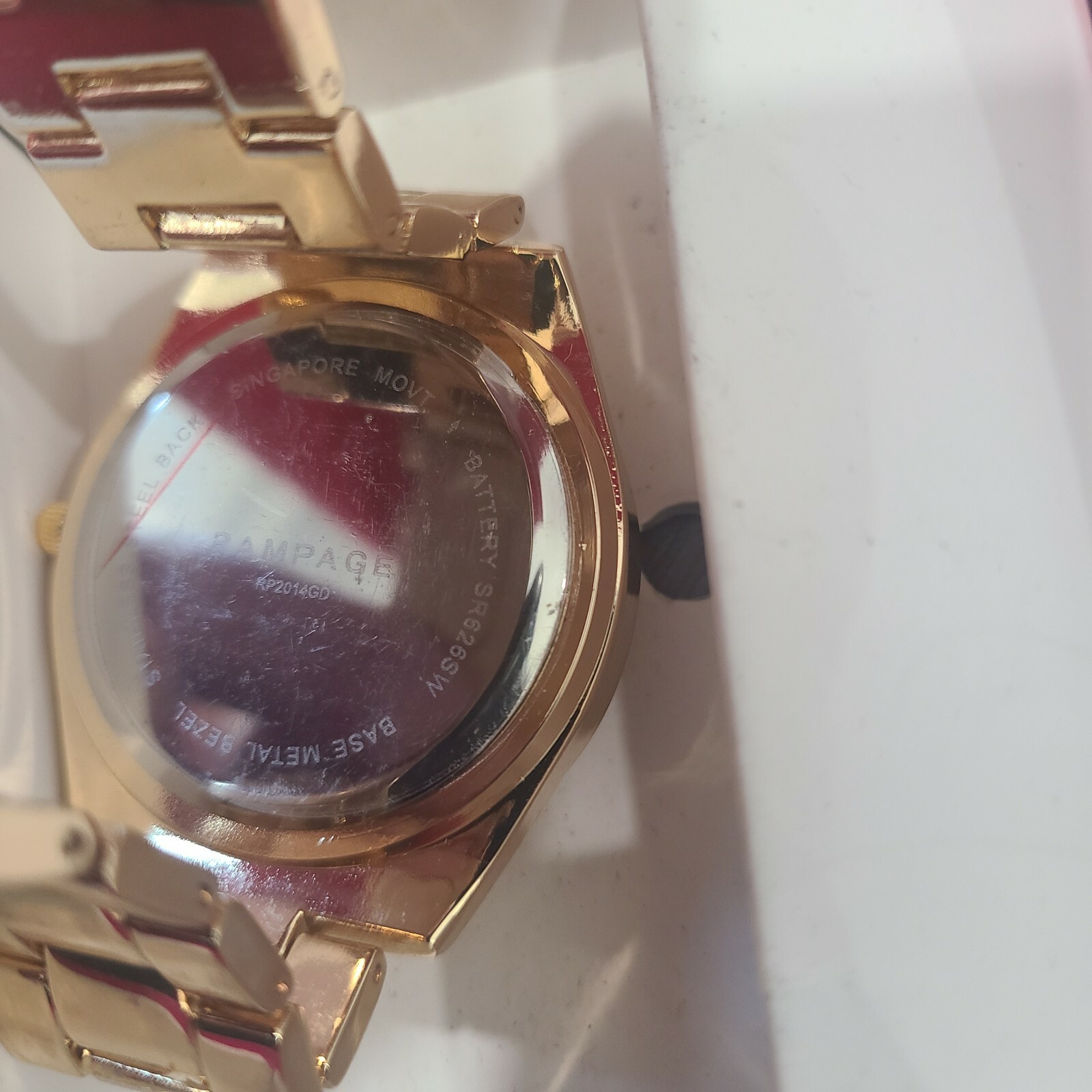 Rampage Watch Womens Gold-Tone Rhinestone