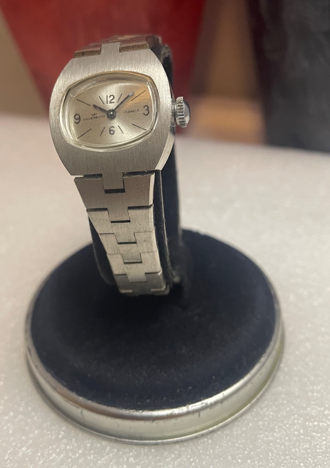 Vintage Villereuse Womens Chunky Manual Wind Metal Watch