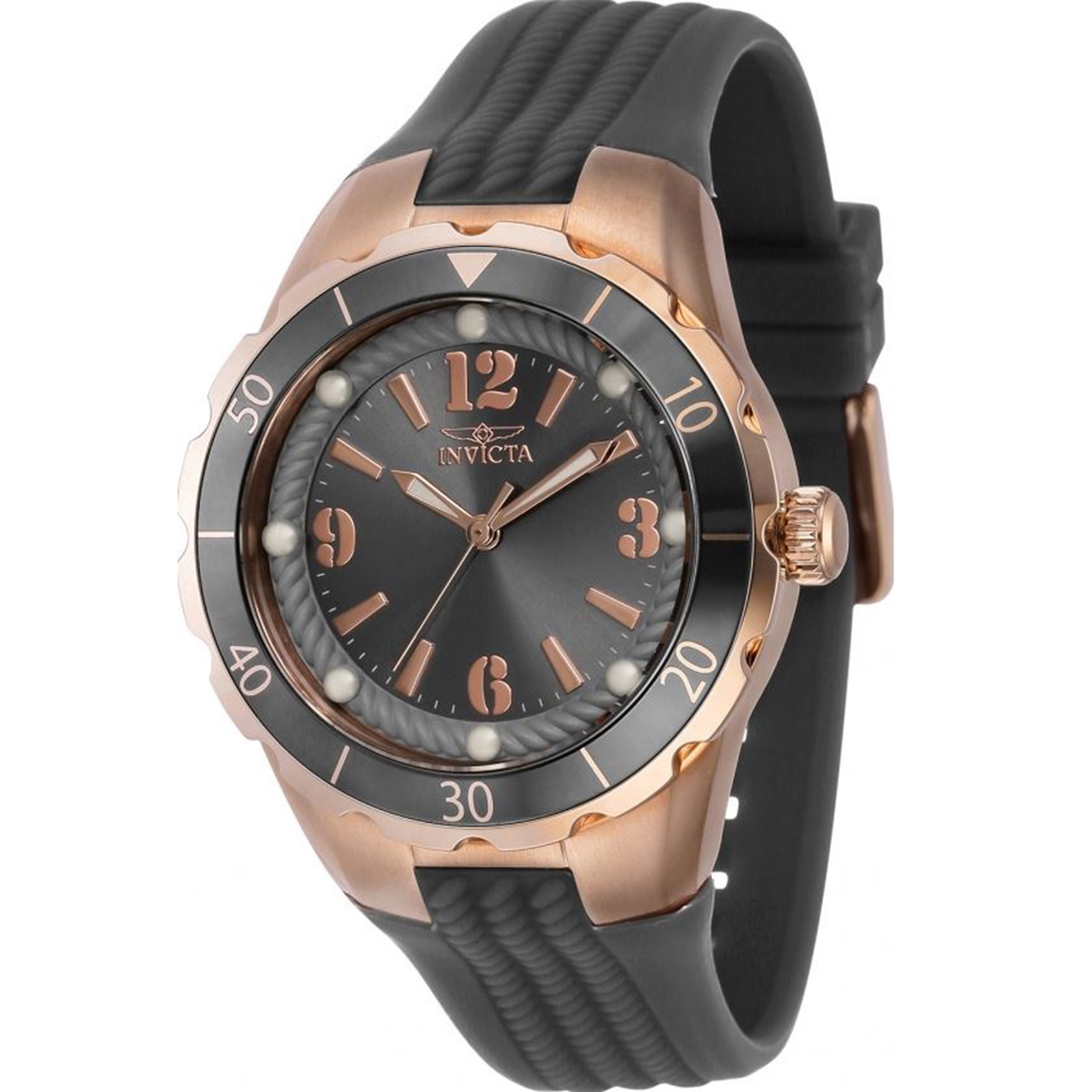 Invicta Women’s 40310 Angel Quartz 3 Hand Charcoal Dial Watch