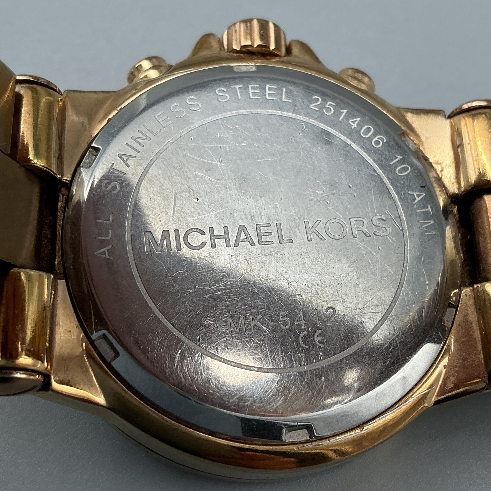 Michael Kors MK-5412 Womens Watch 41mm Crystal Bezel Chronograph New Battery 7″