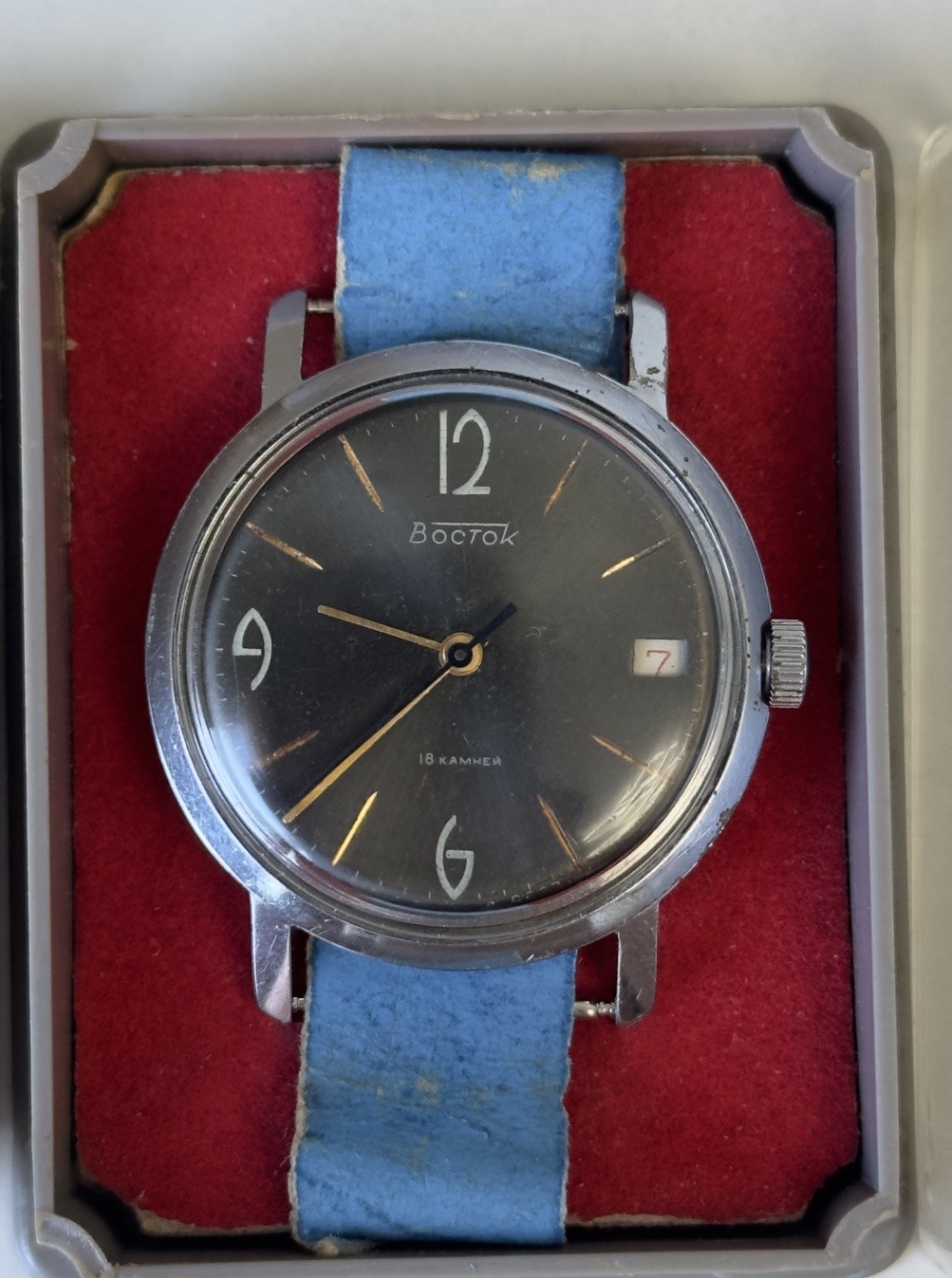 Vintage Soviet Watch Vostok Lux USSR Mechanical 2214 Black Rare 1970s Soviet