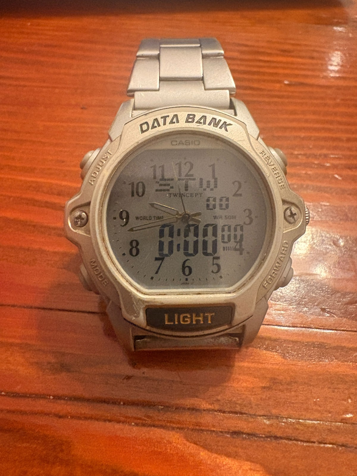 Casio ABX-24 Twincept Data Bank 2359 Analog Digital Back Light Men Watch Vintage