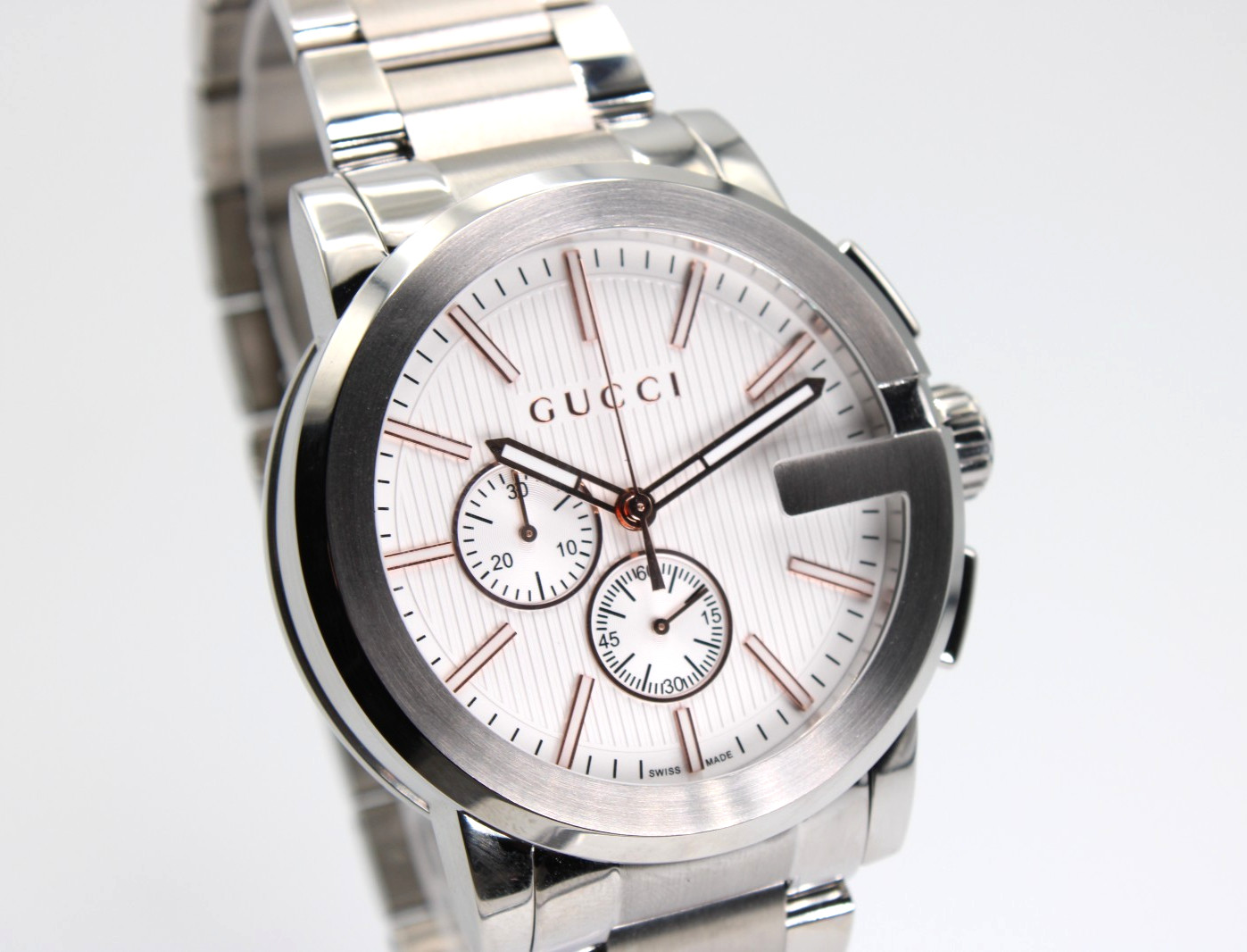 GUCCI G-Chrono YA101201 Silver Dial Men Watch 44mm