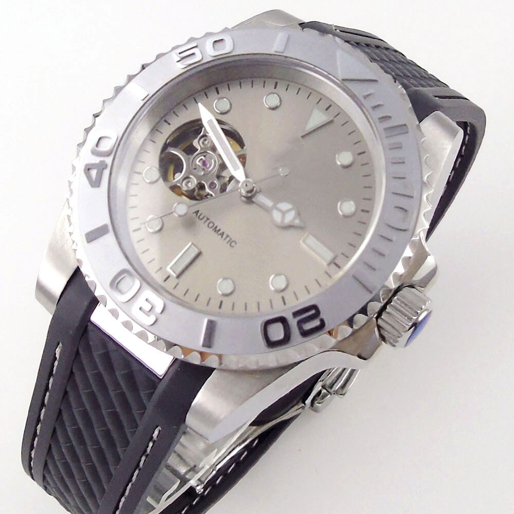 BLIGER 40mm Grey Green Dial Sapphire Glass NH38 Automatic Men Watch Rubber Band
