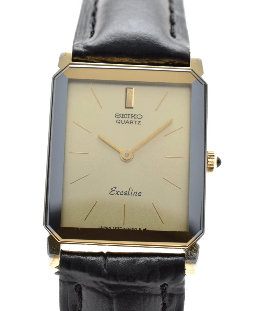 [Near Mint] SEIKO Exceline 1220-5090 21mm Quartz Vintage Gold Tank Women’s Watch