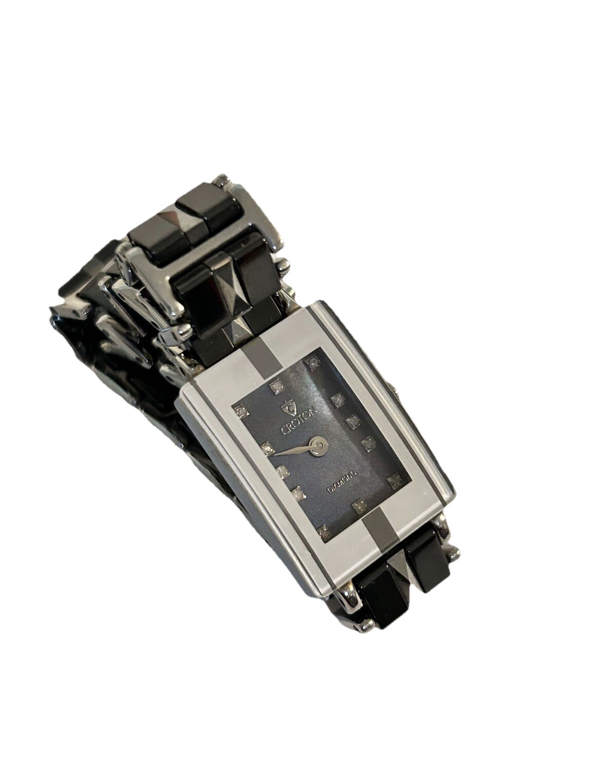 Croton Ladies Watch Tungsten Case Sapphire Crystal Diamond Pre owned (Works)