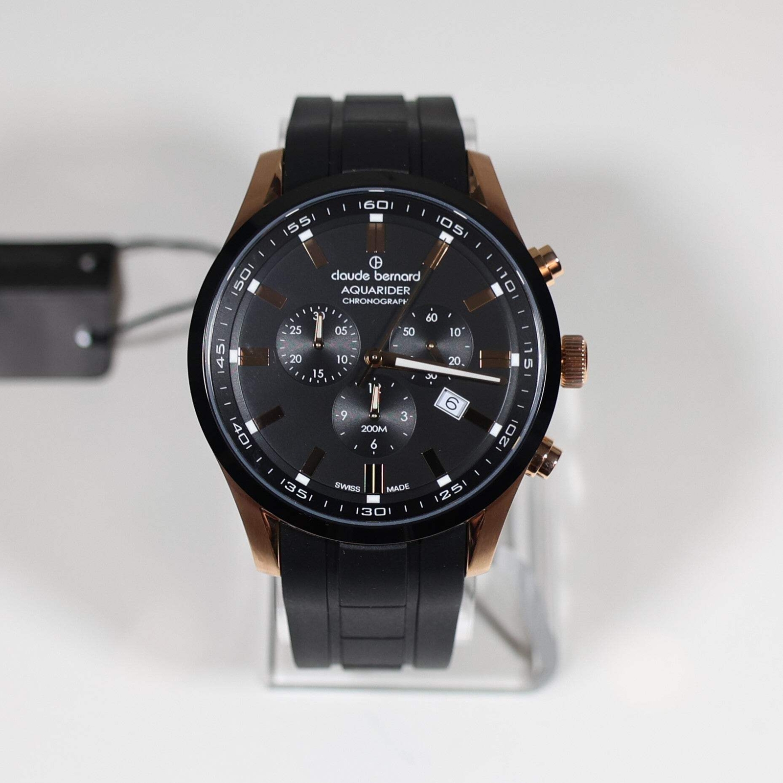 Claude Bernard Black Dial Rose Gold Tone Men’s Chronograph Watch 10222-37RNCA-NI