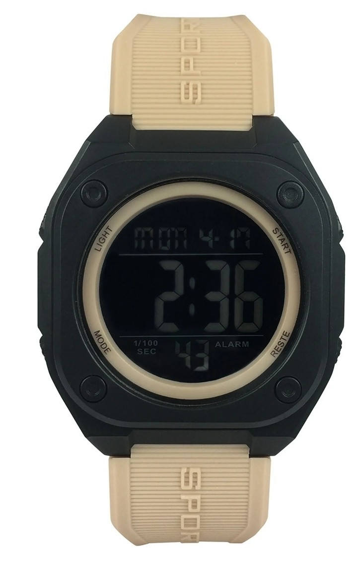 George Men’s Round Dial Digital Sport Wristwatch With Brown Plastic Strap Watch