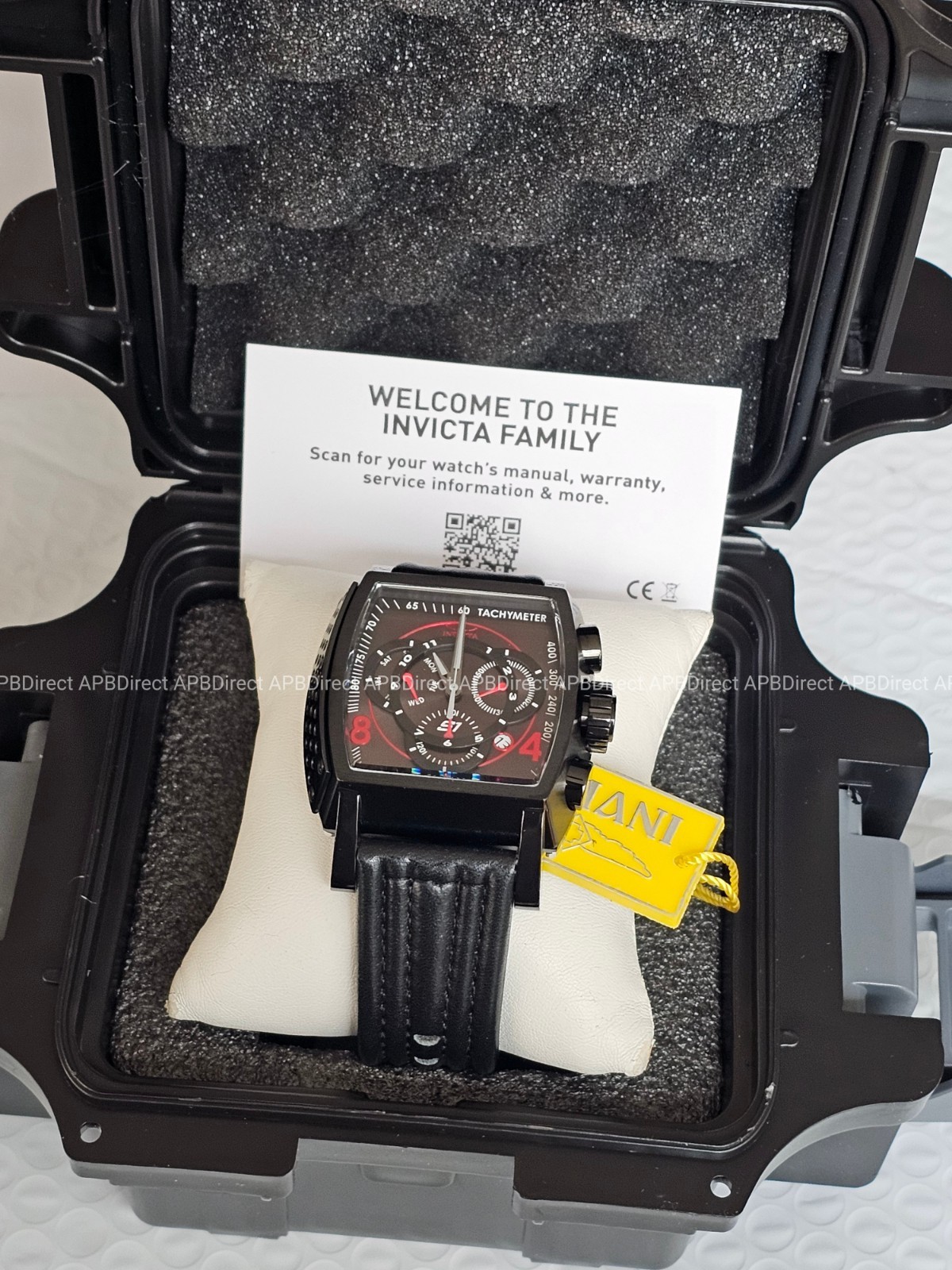 Invicta – S1 Rally – Swiss Z60 Chronograph Black / RED – Leather Mens Watch