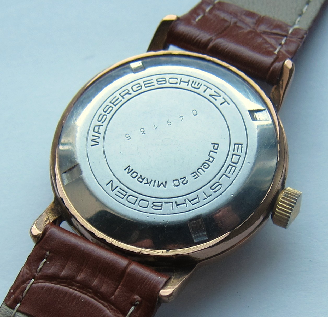 Vintage GUB Glashütte Watch Cal. 60.1 Central Seconds Gold Plated case d=33.4mm