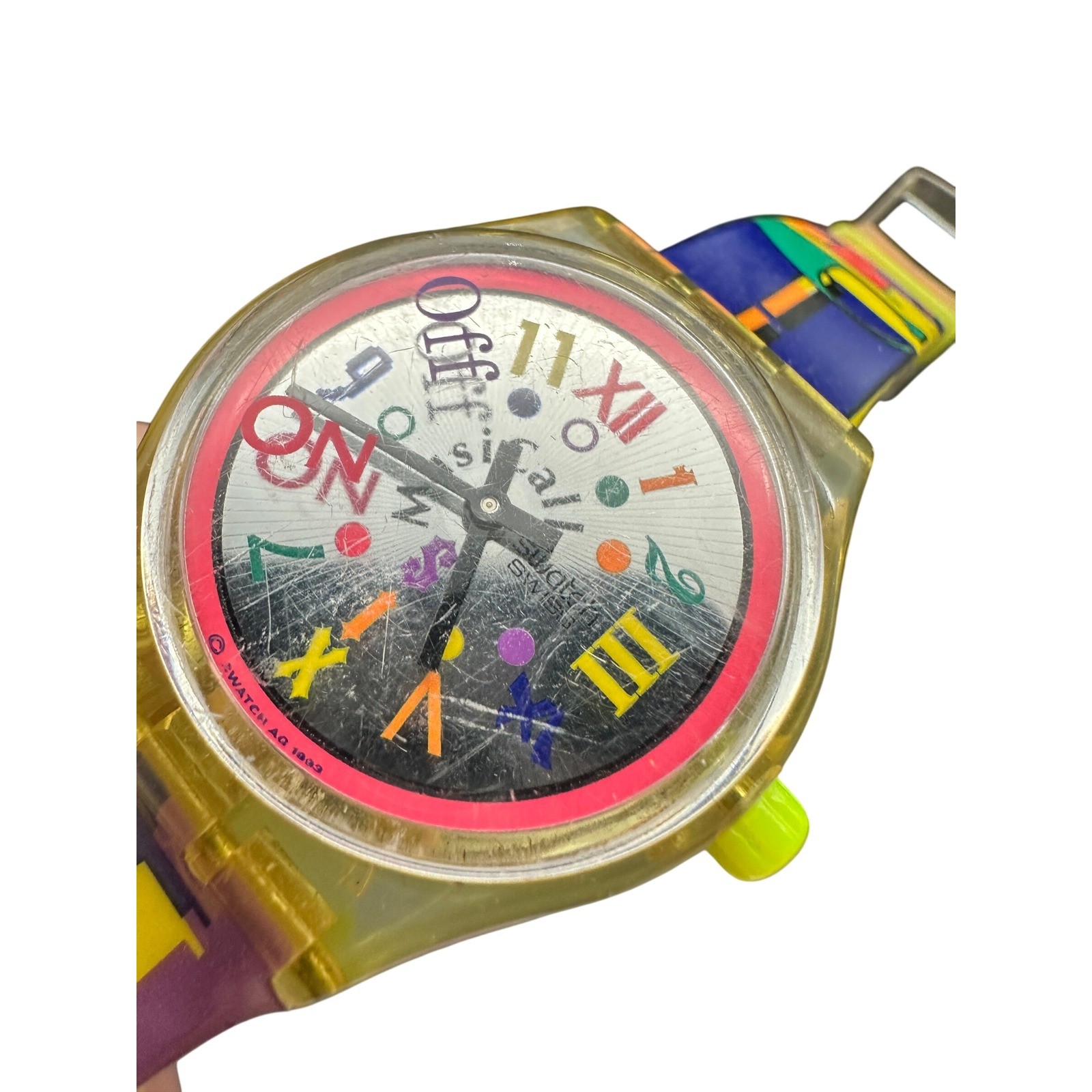 Vintage 1993 Swatch Musicall Watch SLK104 Multi Color Swiss Boogie Mood KC