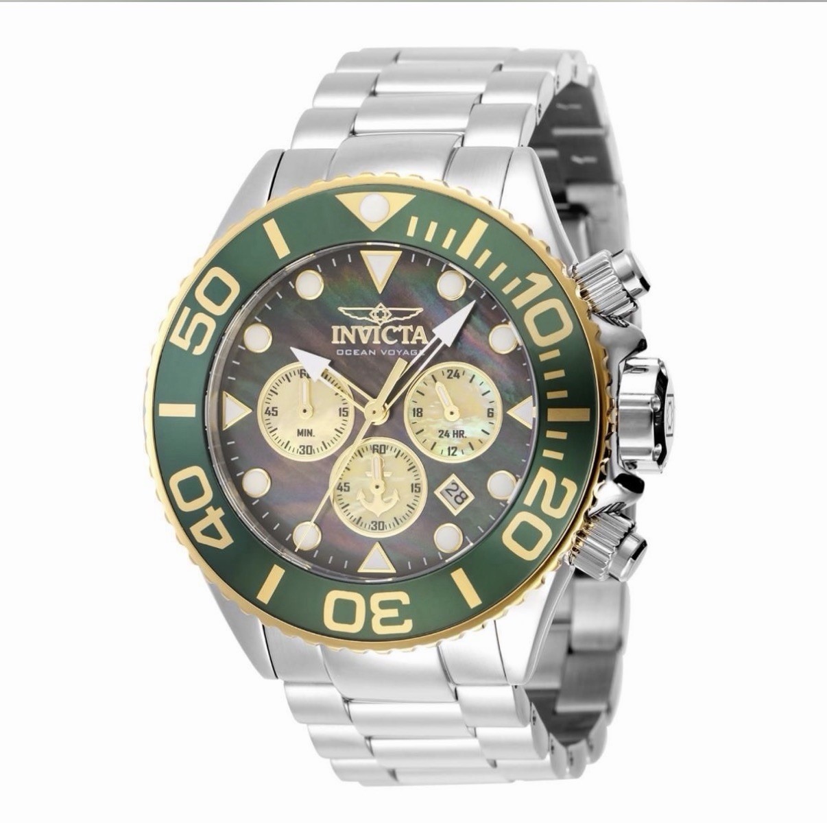 Invicta Grand Ocean Voyage | Mother Of Pearl Dial | 52mm | Green, Steel | 48597
