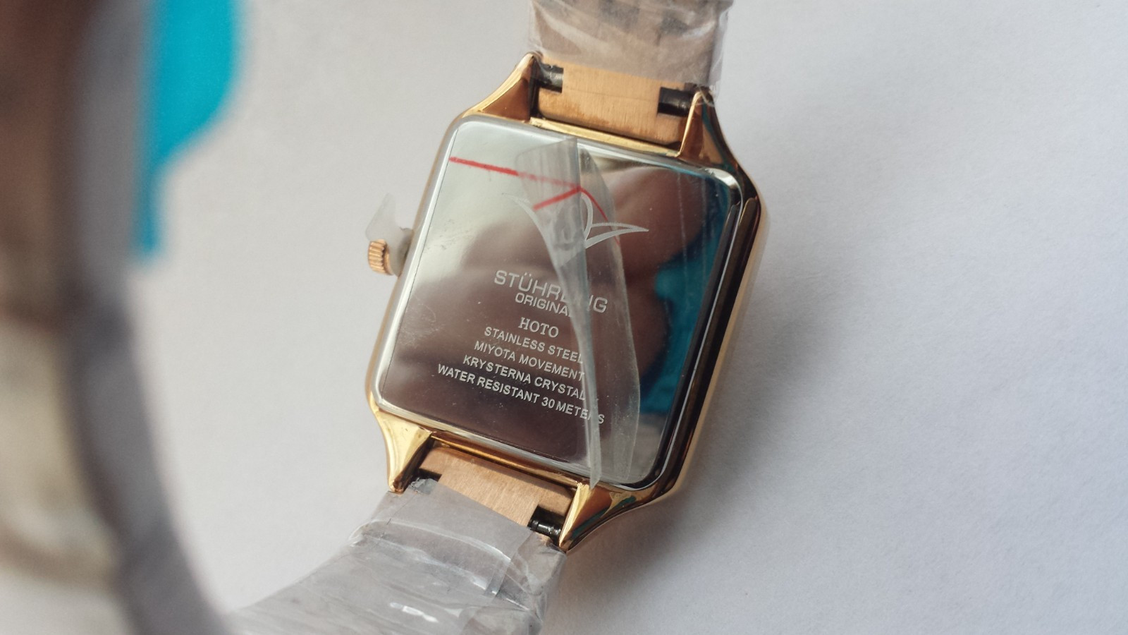 NEW Stührling 4020.3 Original Confidant Square Rose Gold Tone Ladies Watch Boxed