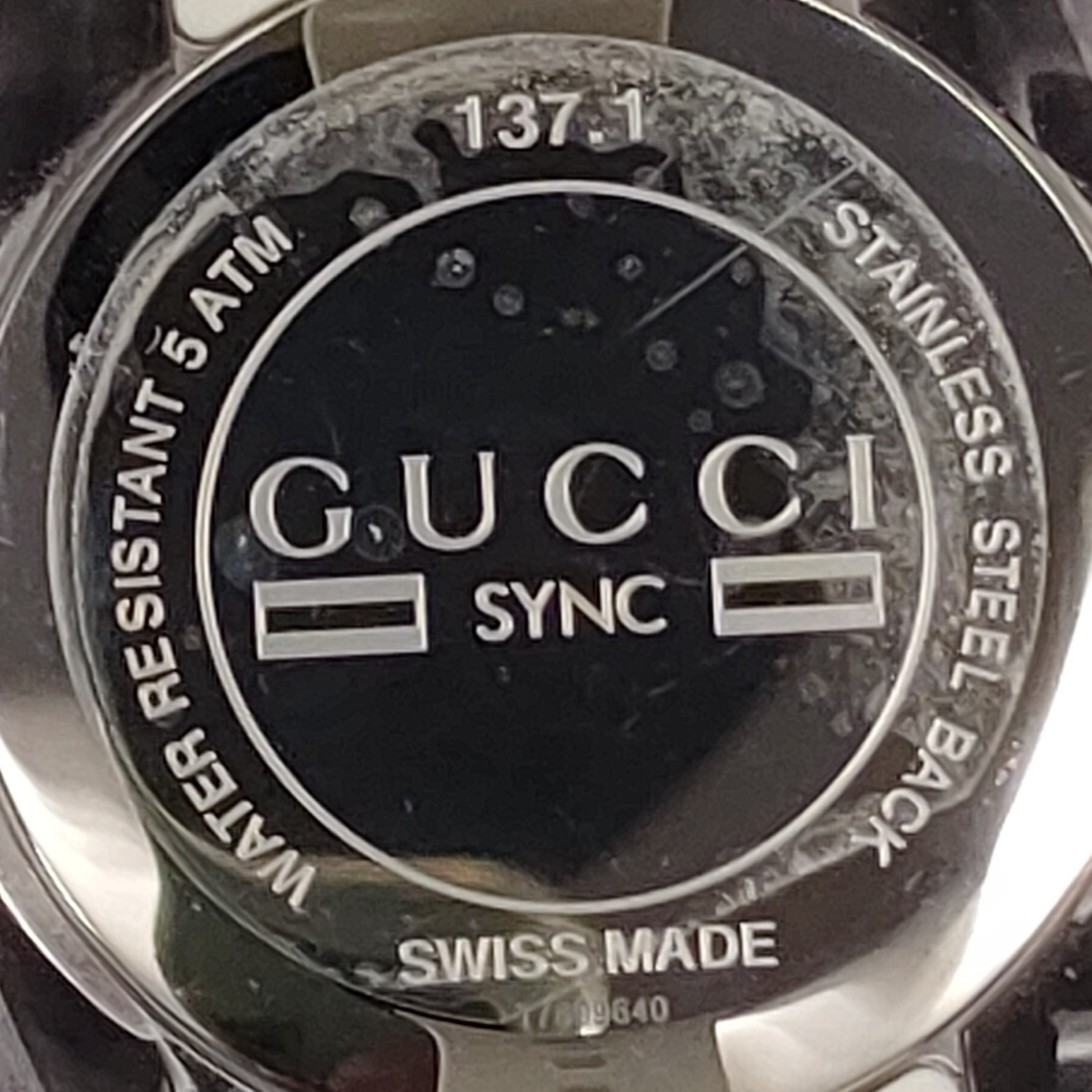 2010s N MINT Gucci SYNC 137.1 YA137102A White Qz 46mm Mens Watch JAPAN
