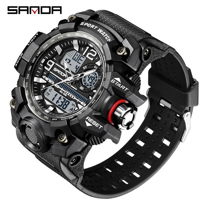 Men Large OVERSIZED Waterproof Digital Sports Military Tactical WRIST WATCH 57mm
