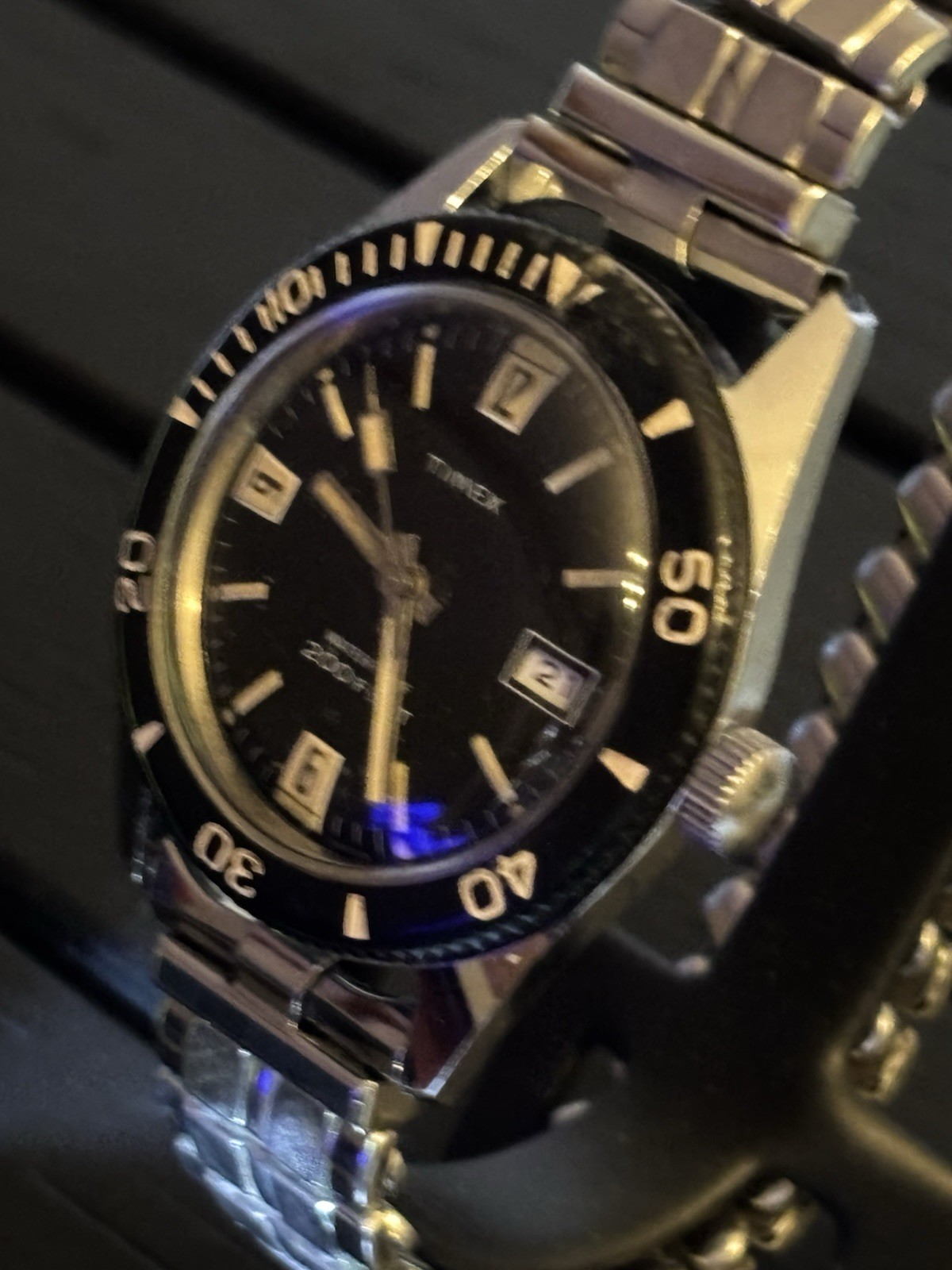 ‼️Vintage Timex Calendar🤿 Skin Diver🛟 200 Feet “ Rare 🇬🇧Dial- Looks Great‼️