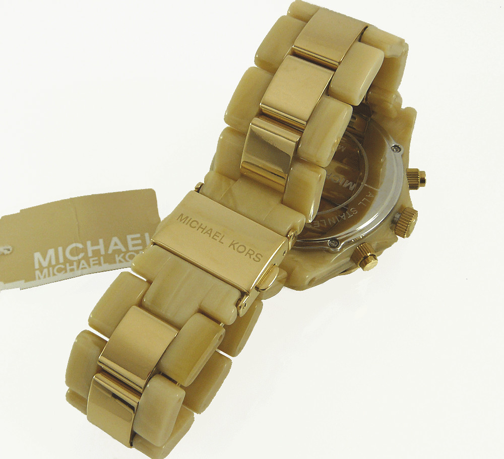 MICHAEL KORS MK8229 WOMEN CHRONOGRAPH ACRYLIC AND GOLD STAINLESS STEEL