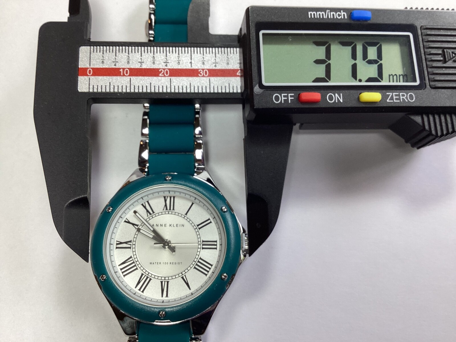 Anne Klein Womens Watch Silver Teal Green WR 100 feet New Battery