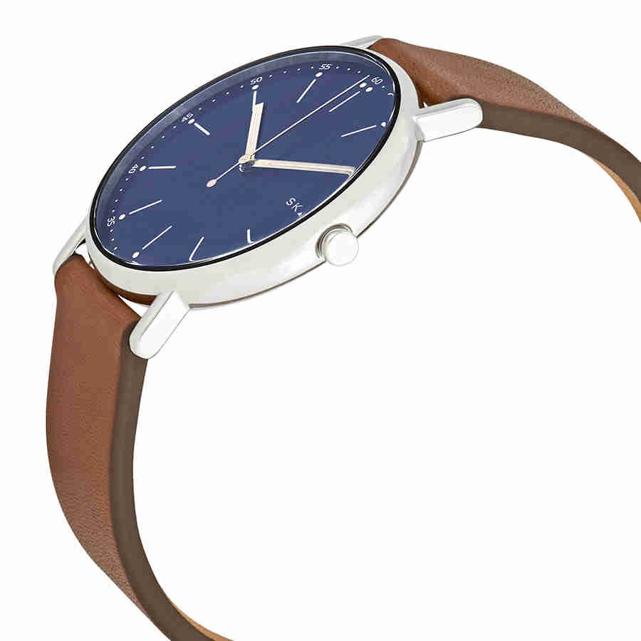Skagen Signature Blue Dial Brown Leather Men’s Watch SKW6355