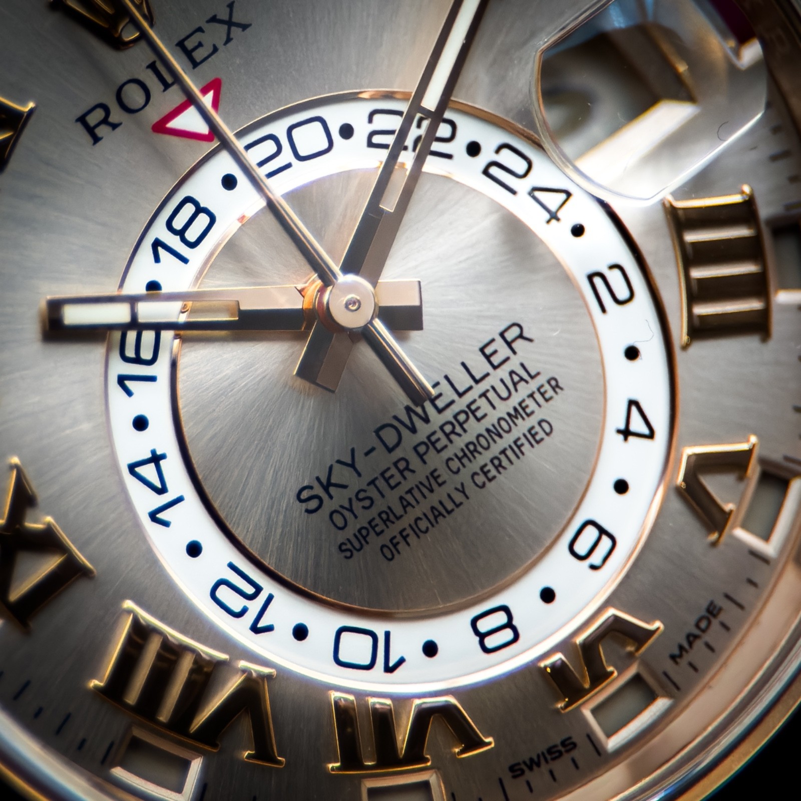 Rolex Sky-Dweller Mint Full Set 42mm 18k Everose Gold Sundust Dial 326935
