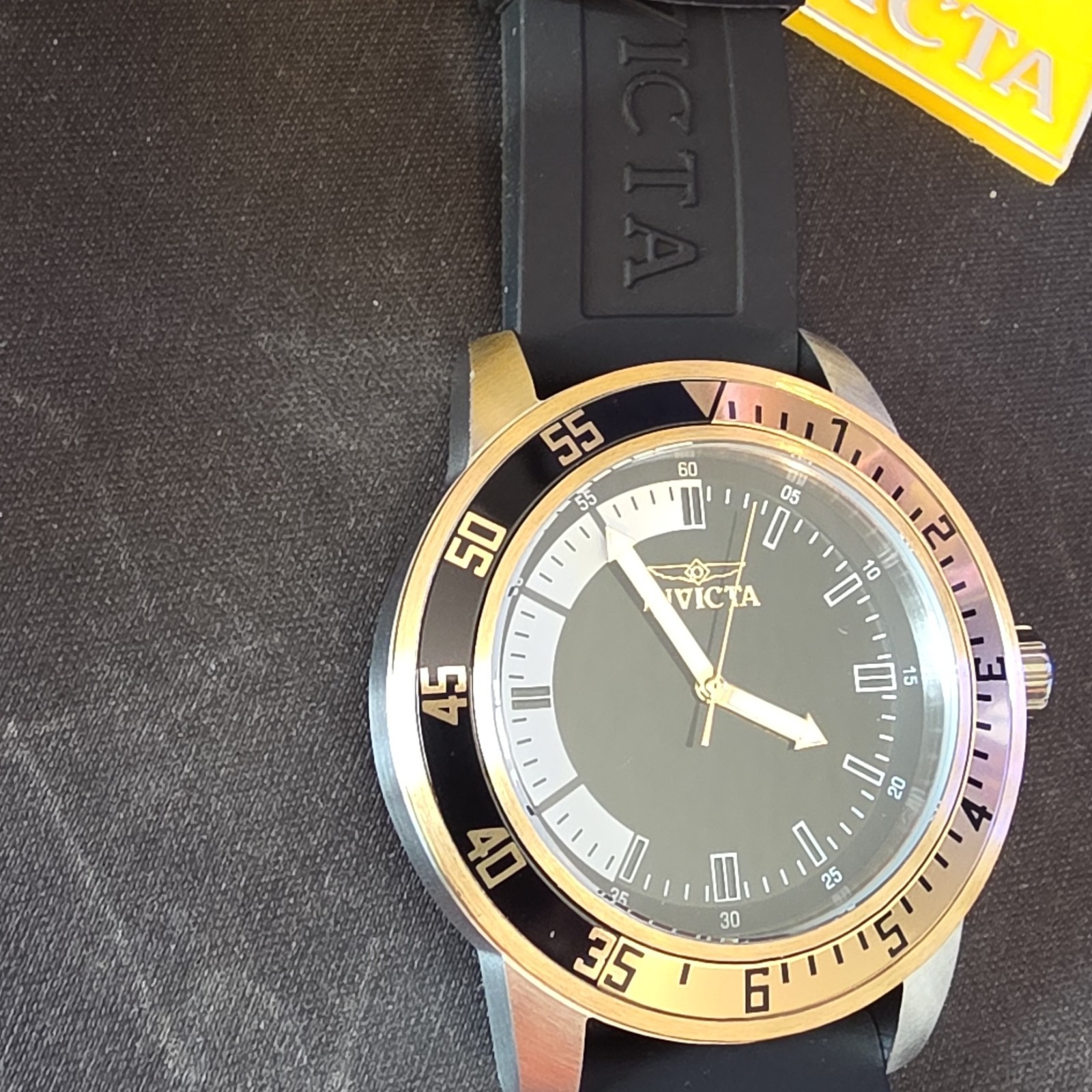 Invicta Speciality 45mm Stainless Steel Case Black Dial and Strap Quartz Men’