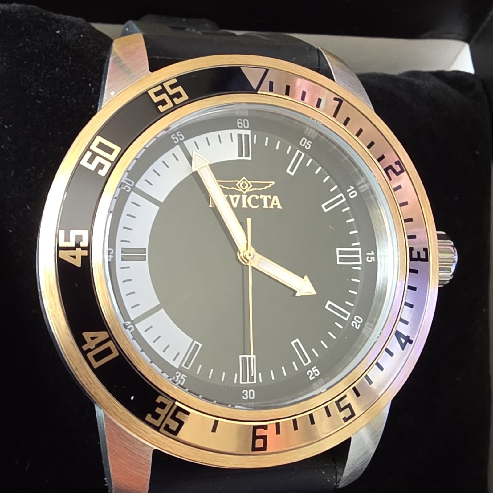 Invicta Speciality 45mm Stainless Steel Case Black Dial and Strap Quartz Men’
