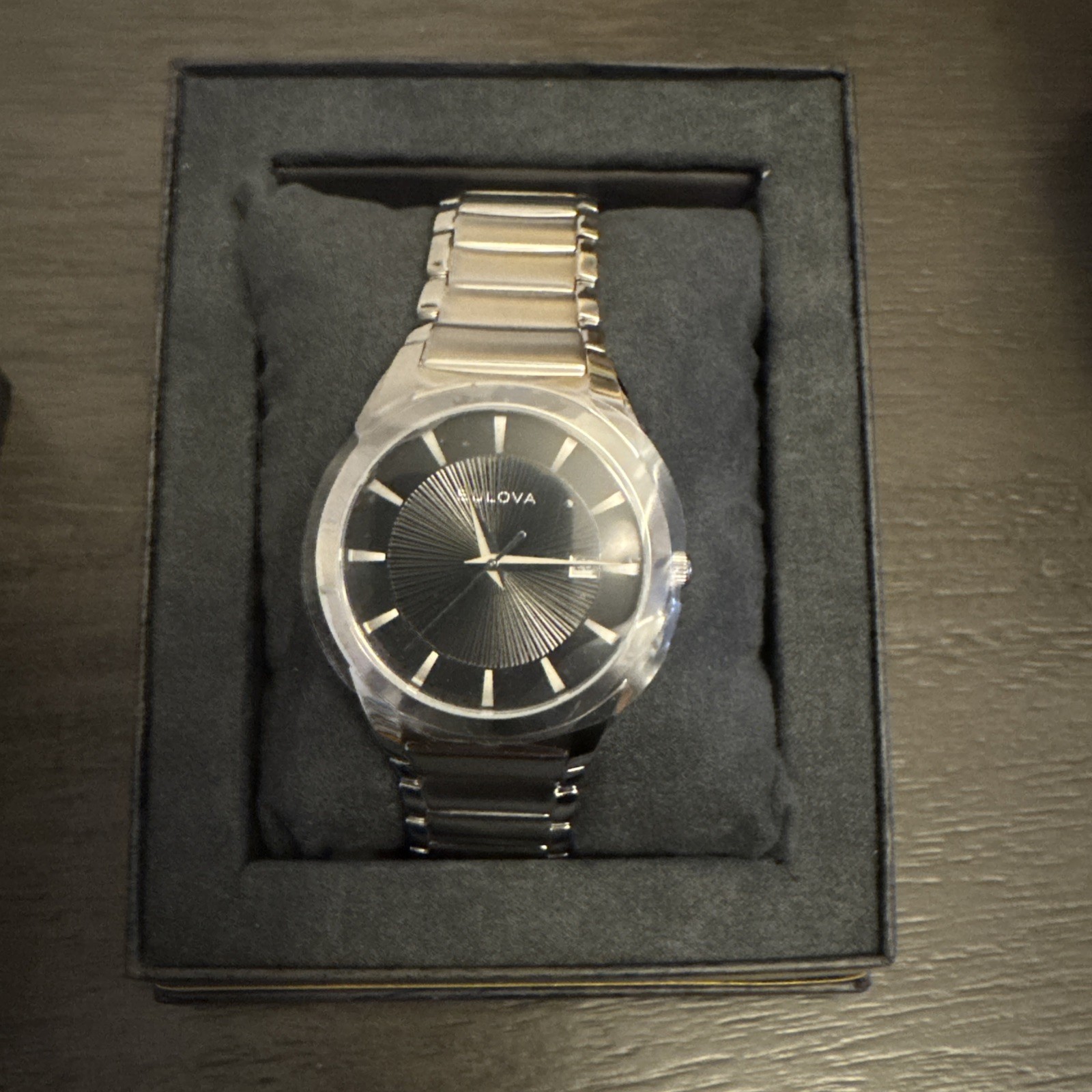 Bulova Men’s Classic Quartz Watch 38mm Stainless Steel Silver Calendar 96B149