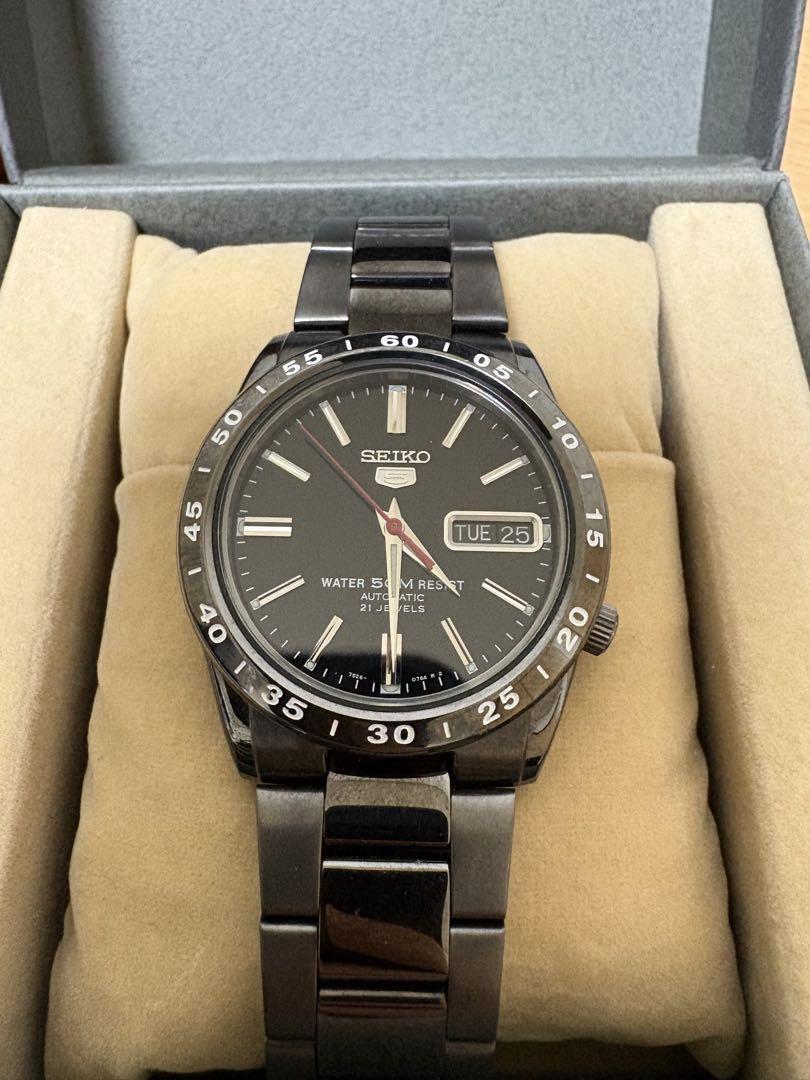 SEIKO SEIKO5 SNKE03K1 (SNKE03KC) Authentic Black Men’s Watch Free Shipping　USED