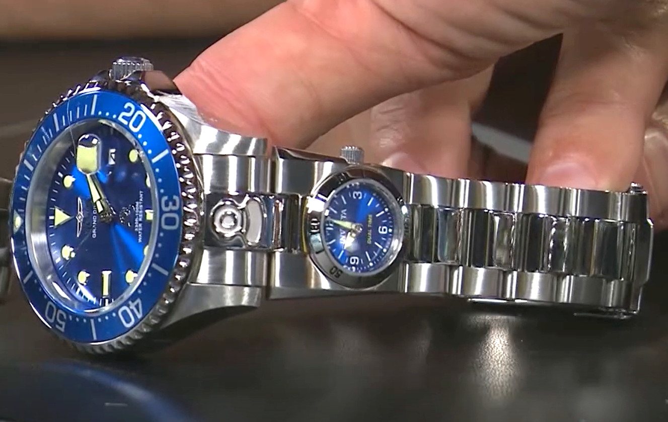 Invicta Pro Diver Men’s Blue Dial Dual Time Date Automatic Stainless Steel Watch