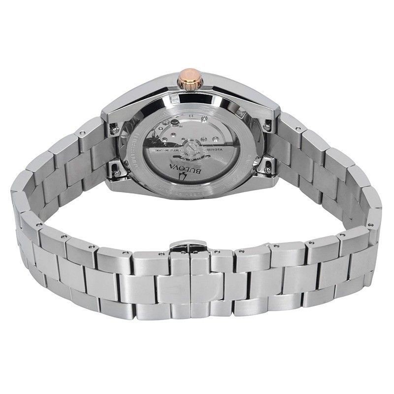 Bulova Surveyor Stainless Steel Burgundy Dial Automatic 98B422 Mens Watch