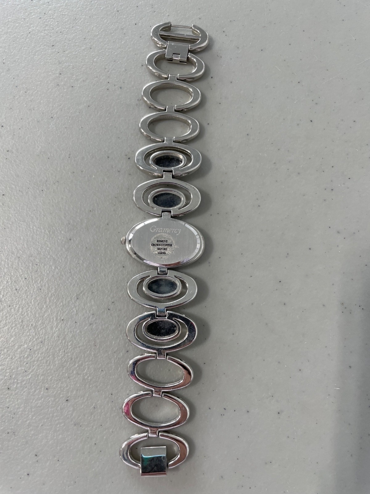 Gramercy Abalone Accented Bracelet Watch Silver Oval Design Quartz Japan Movt