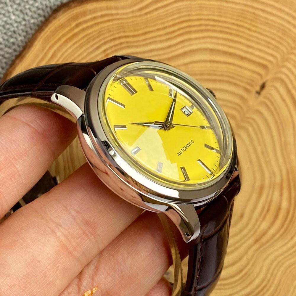 40mm Tandorio Yellow Dial Double Bow Sapphire Glass NH35A Automatic Mens Watch