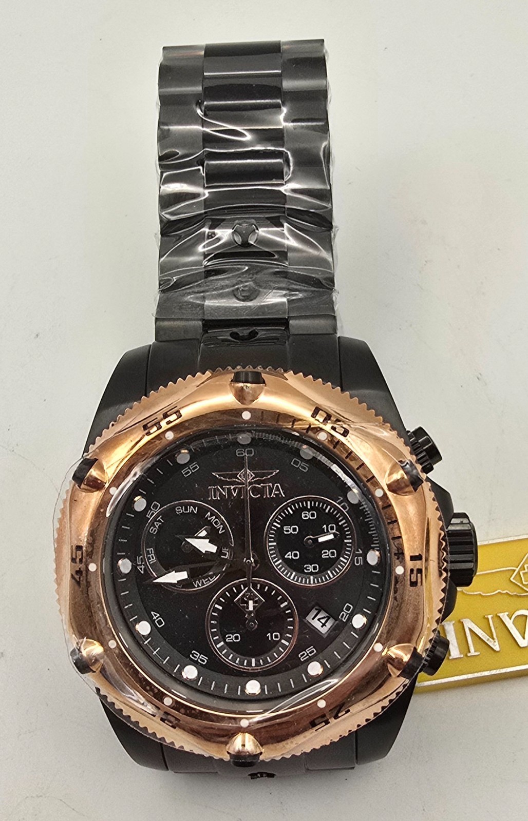 NEW Invicta Pro Diver 31613 – 51mm Black Dial Rose Gold Bezel Swiss Quartz Watch