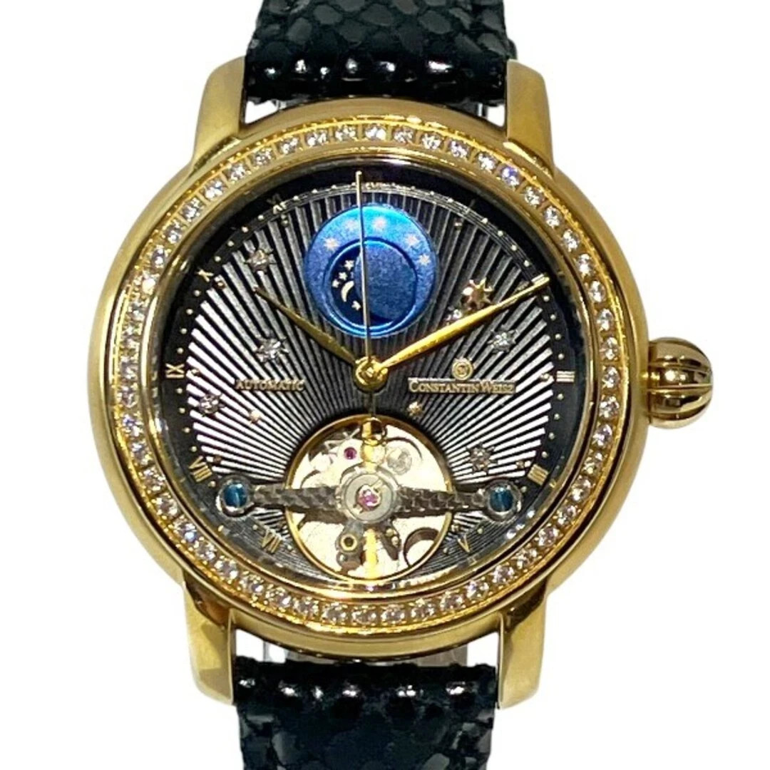 Constantine Wise Skeleton Automatic Men’s Watch Black Dial Used From Japan From
