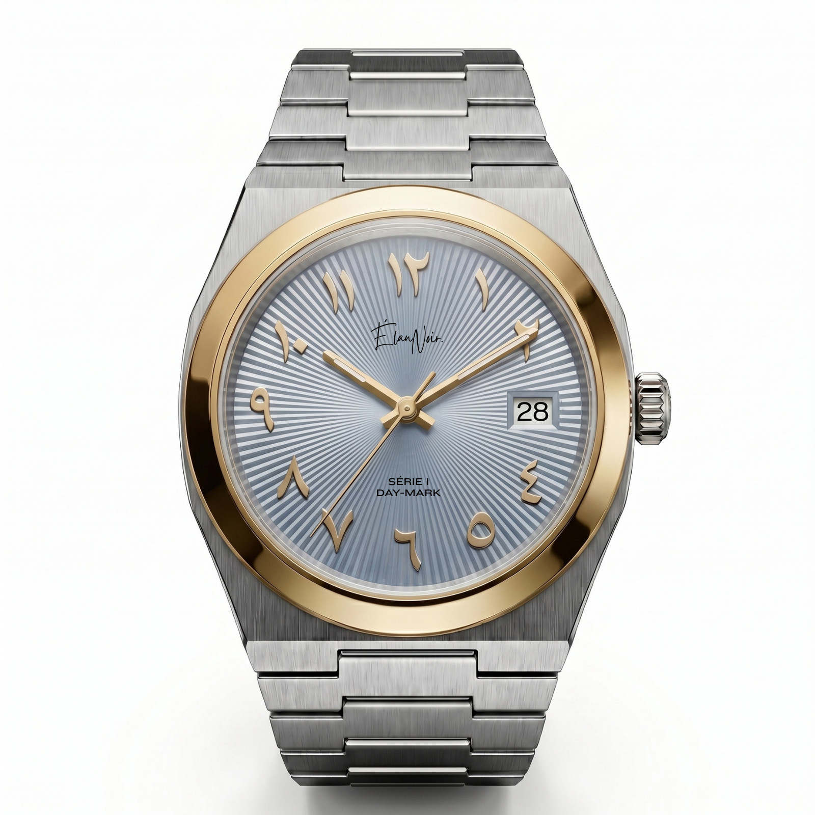 Élan Noir Série I Silver/Blue 36mm Automatic NH35 Sapphire Crystal Steel Watch