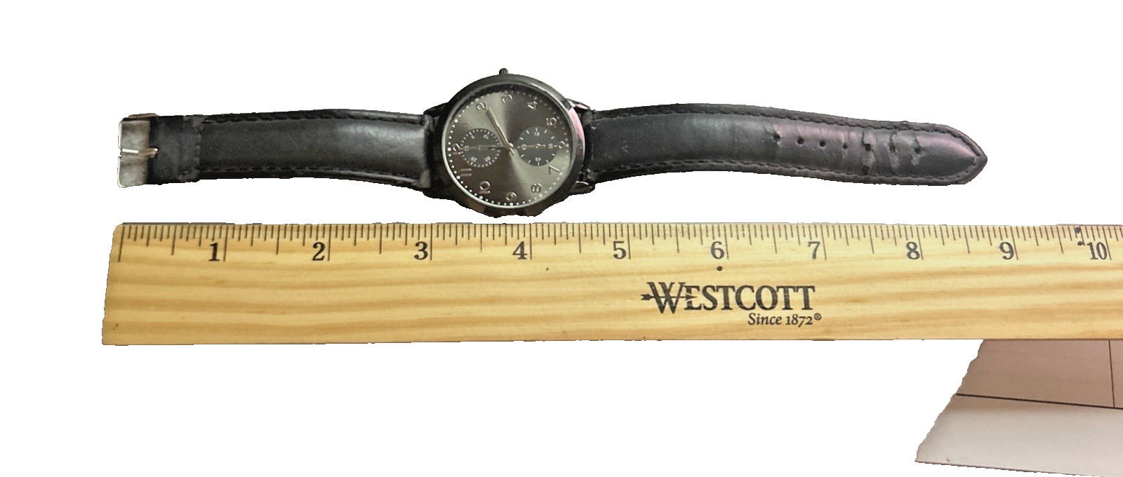 Unbranded Men’s 9.5″ Black Watch Faux Leather Band New Battery